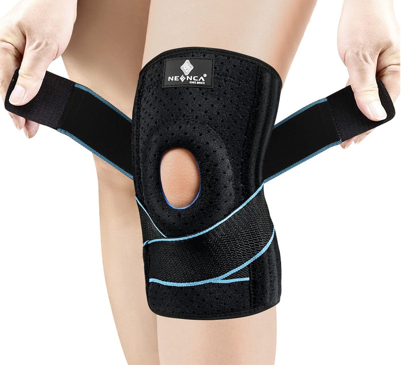 NEENCA Knee Brace for Knee Pain Adjustable Knee Support with Patella Gel Pad Side Spring Stabilizers Knee Wrap for Arthritis Meniscus Tear ACL Knee Pain Relief Runner Sport FSAHSA Approved